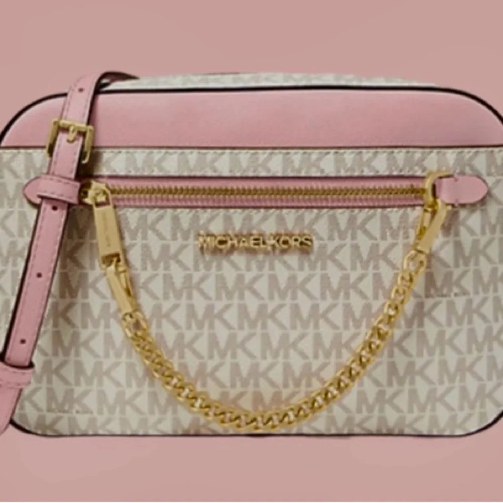 SALE Micheal Kors Jet Set Crossbody Bag NWT Pink/cream - Picture 4 of 7